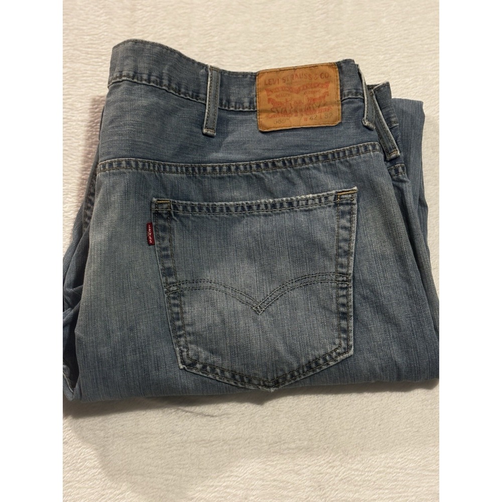 Levis 569 Jeans Mens *42x32 Blue Loose Straight Mid Rise Medium Wash Denim
